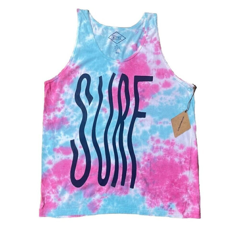 Altru Men's Cotton Tie Dye Sleeveless Surf Tank Shirt L XL